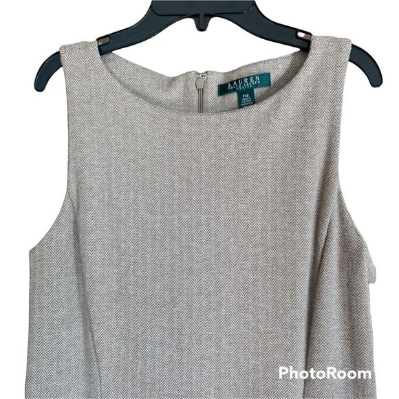 Lauren RALPH LAUREN Petite Med PM Womens Sleeveless Stretch A-Line Sheath Dress - Picture 3 of 6